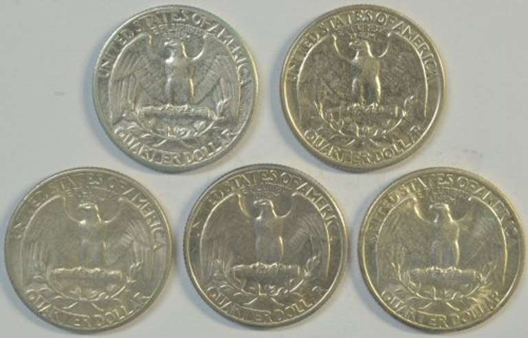 3 1932-P, 1934-P, & 1939-P Washington Quarters in AU