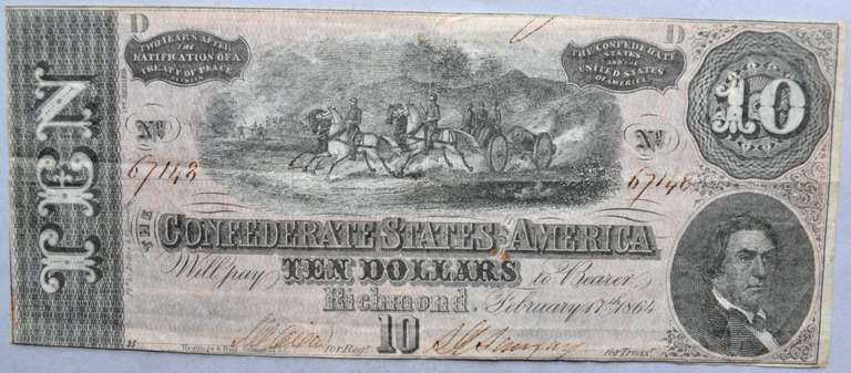 Feb 17 1864 Series $10 CSA Note