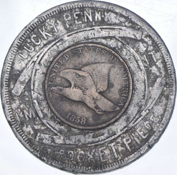 1858 Good Luck Cent - John H Walsh Whiskey