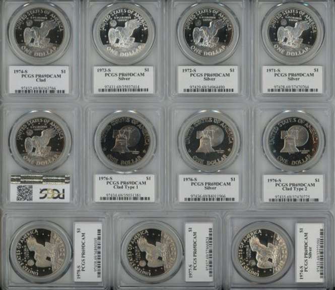 Special 11-Piece 40th Anniversary PCGS PR69DCAM Eisenhower $1 Set