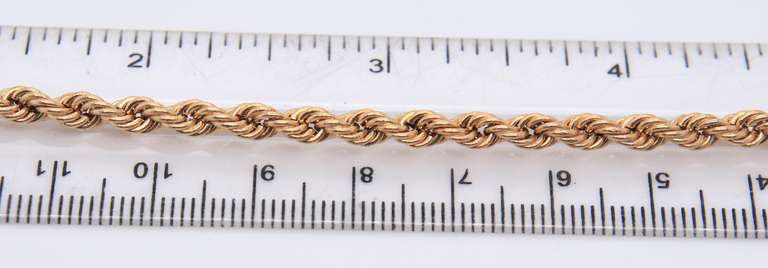 Elegant Yellow Gold Rope Chain Necklace
