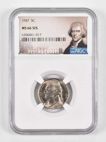 MS66 5FS 1947 Jefferson Nickel - Graded NGC