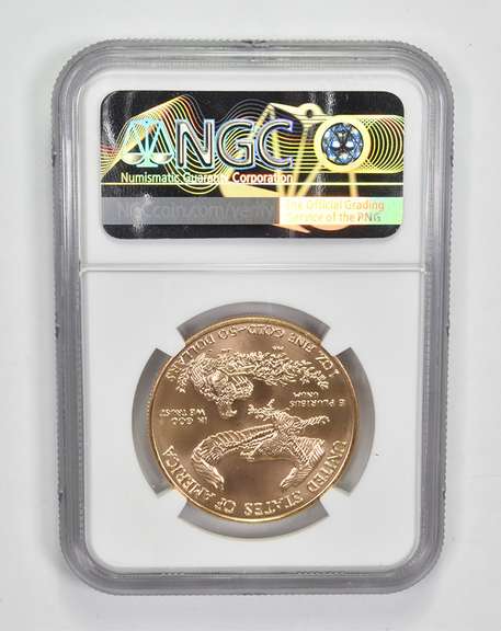 Mint Error MS69 1997 $50 American Gold Eagle - OBV Struck Thru - NGC