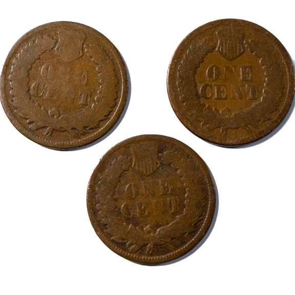 1868 1871 &1872 Indian Cents