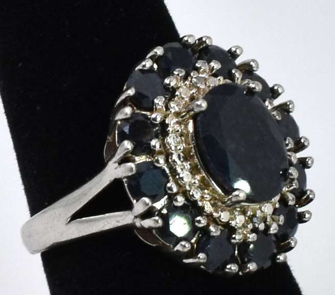 Vintage Sterling Silver Sapphire Ring