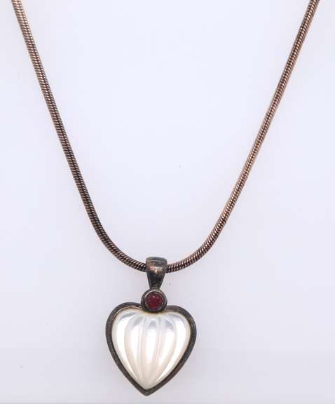 Italian Heart Shaped Sterling Silver Necklace