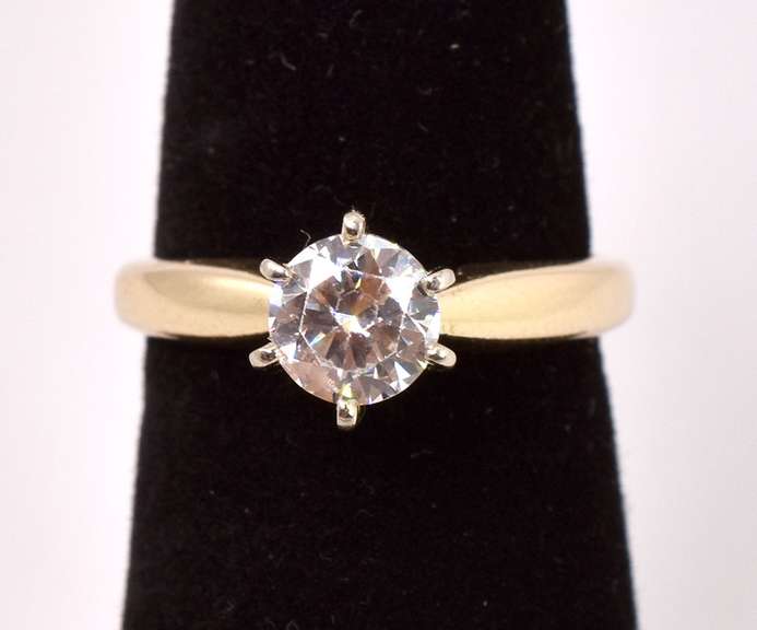 Sensational Solitaire CZ Ring in 14K Yellow Gold