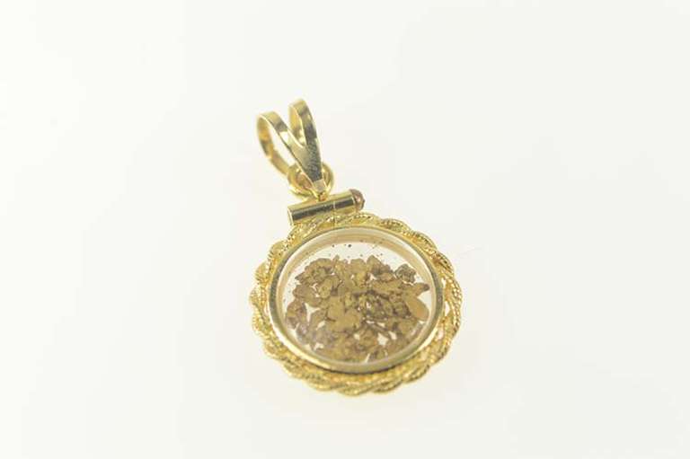 14K Yellow Gold Gold Nugget Cluster Pebble Capsule Charm/Pendant
