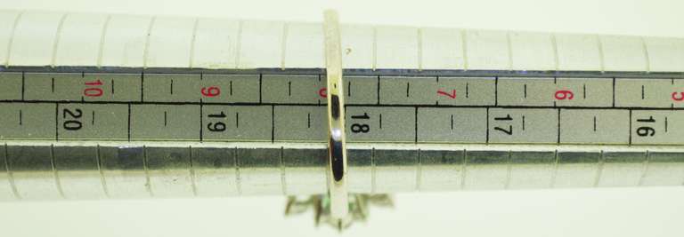 Sterling Silver Apple Green Color Jade Ring