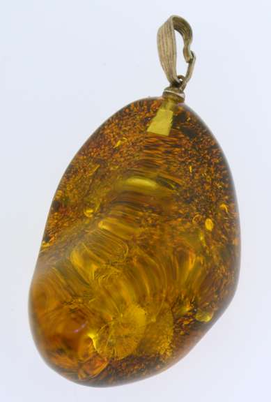 Sterling Silver Baltic Amber Crystal Pendant