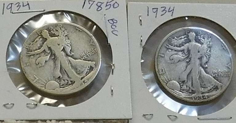 2 each 1934 Walking Lib Hf circ