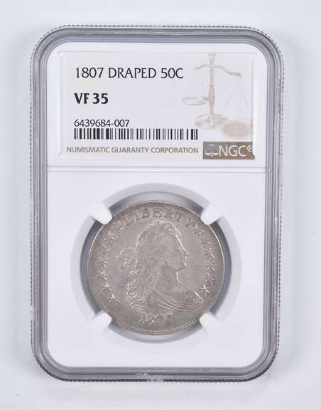 VF35 1807 Draped Bust Half Dollar NGC