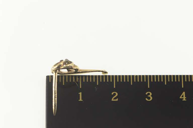 10K Yellow Gold Art Nouveau Diamond Ornate Swirl Lapel Pin/Brooch