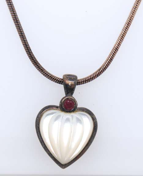 Italian Heart Shaped Sterling Silver Necklace