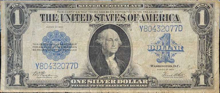 Series 1923 $1 Large Silver Certificate, Circulated. FR.238