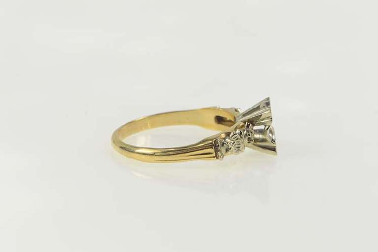 14K Yellow Gold Vintage NOS 1950's 5.5mm Engagement Setting Ring