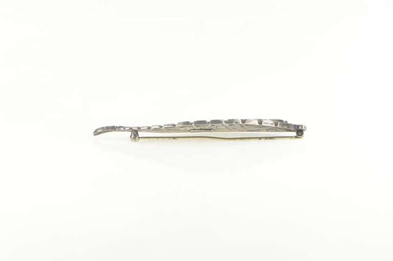 Sterling Silver Cini Black Starr & Gorham Art Nouveau Leaf Pin/Brooch