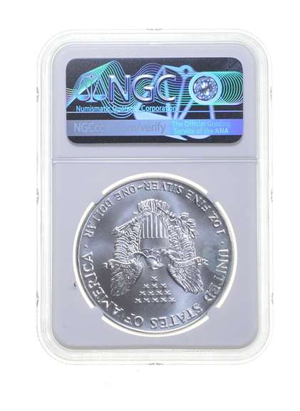 MS67 MINT ERROR 1992 American Silver Eagle - OBV Struck Thru - NGC