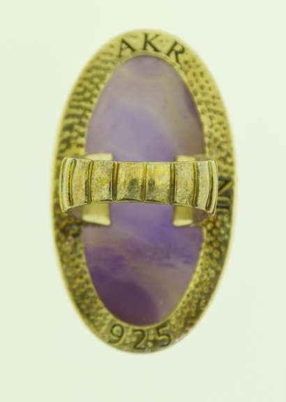 Vintage AKR Amy Kahn Russel Sterling Silver Purple Druzy Agate Ring