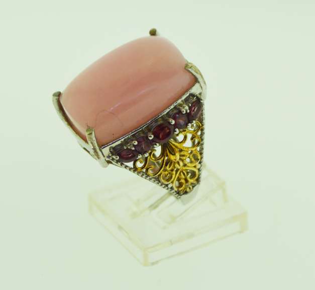 Sterling Silver Pink Stone Cocktail Ring