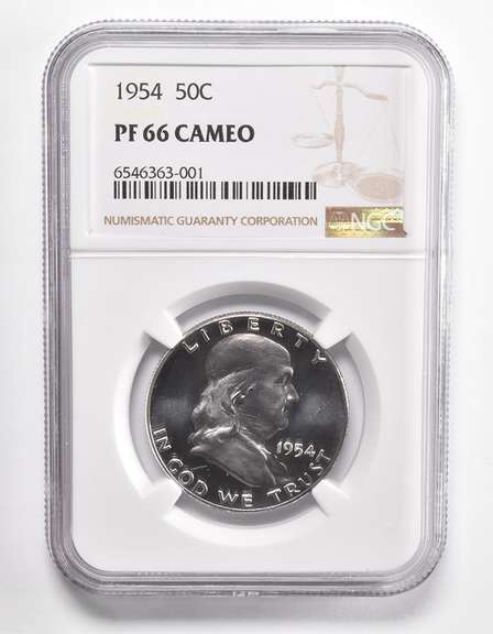 PF66 CAM 1954 Franklin Half Dollar - Graded NGC