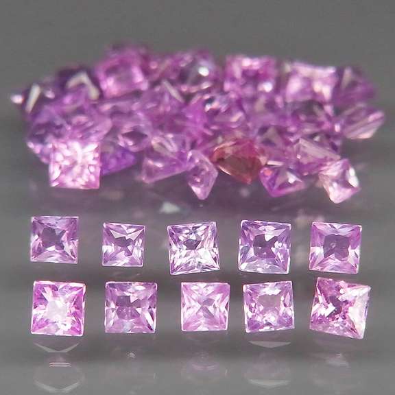 Rare UNHEATED! 2.08ct lavender and pink Sapphire set