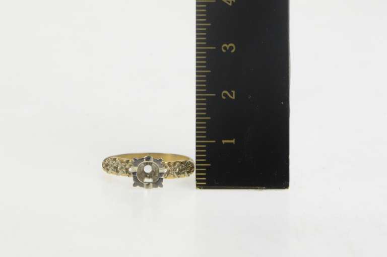 14K Yellow Gold Vintage NOS 1950's 4.6mm Engagement Setting Ring