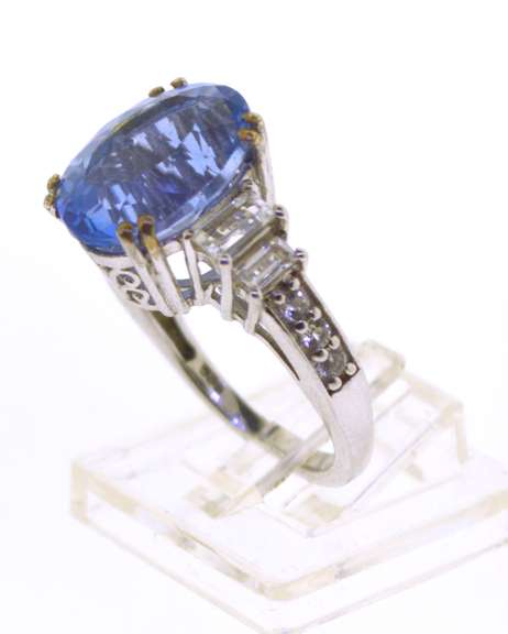 Sterling Silver Fancy Iolite CZ Cocktail Ring