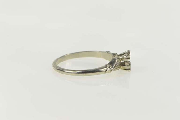 14K White Gold Vintage NOS 1950's 3.0mm Engagement Setting Ring