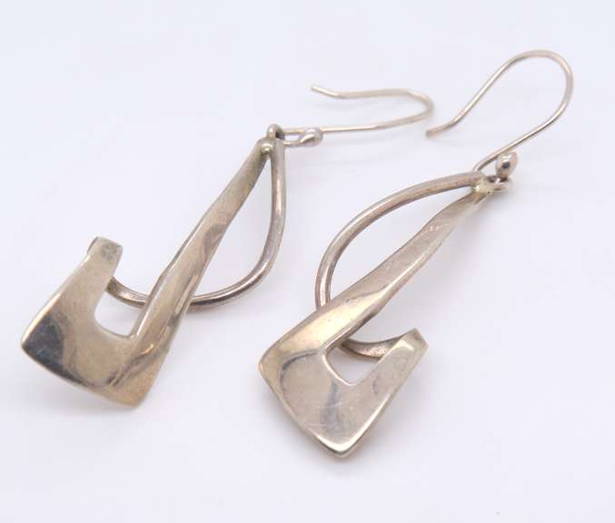 Vintage Sterling Silver Mexico Dangle Earrings