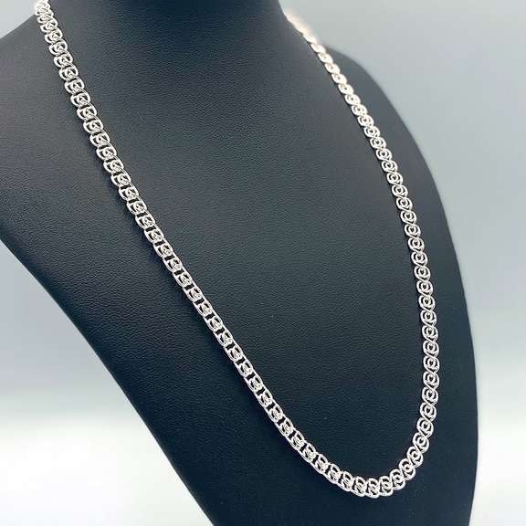 Fancy Italian Silver Heart Chain Necklace