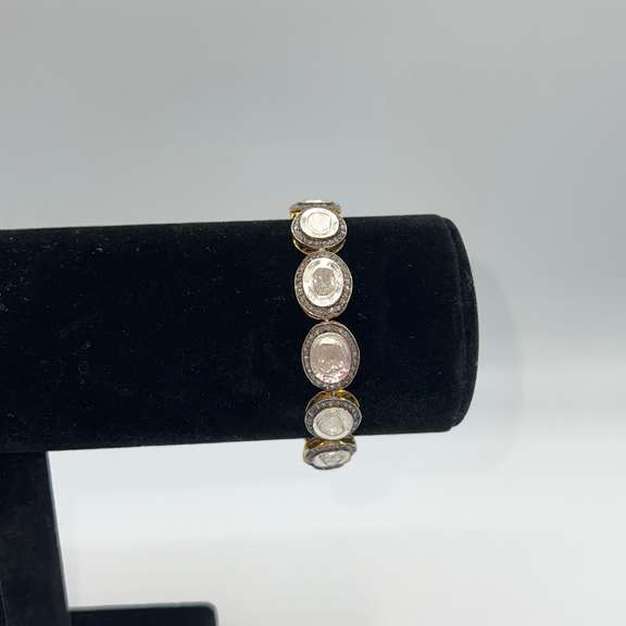 Rare! 8ctw NATURAL DIAMONDS on 18kt Gold Filled Bracelet