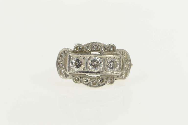 Platinum 1.40 Ctw Art Deco Diamond Engagement Ring