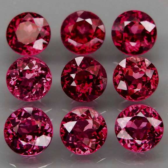 9.97ct premium cherry pink Rhodolite Garnet set