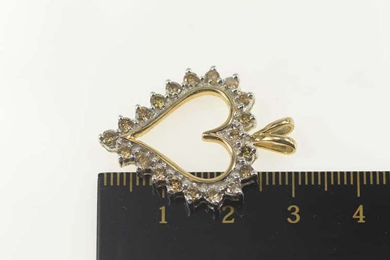 10K Yellow Gold 0.60 Ctw Diamond Classic Heart Love Pendant