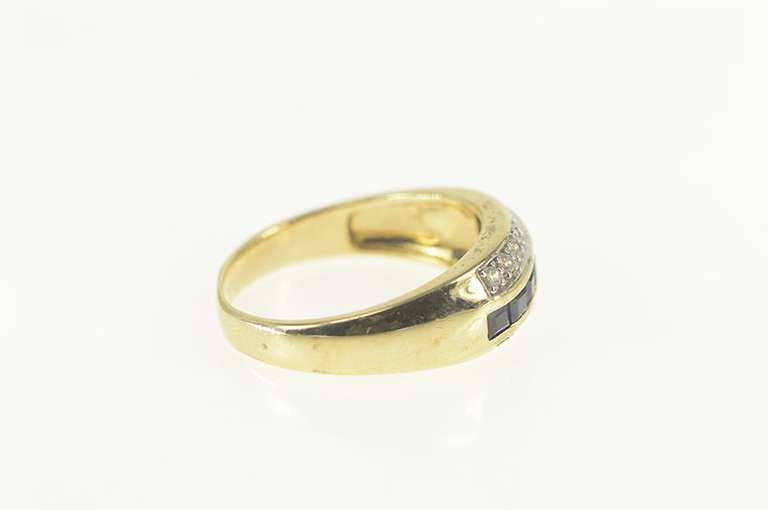 Sterling Silver Princess Syn. Sapphire CZ Men's Wedding Ring