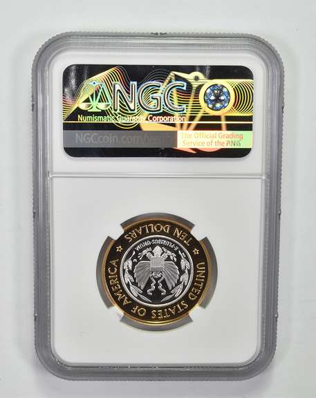 PF70 UCAM 2000-W $10 Library Of Congress Commem. Bimetallic Coin - NGC