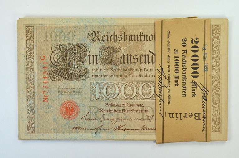 (20) Consecutive 1910 Germany 1,000 Marks Reichsbanknote #44b
