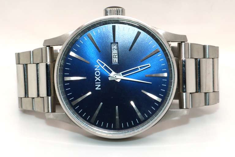 Nixon Sentry Stainless Steel with Blue Dial