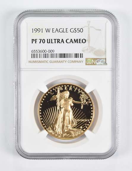 PF70 UCAM 1991-W $50 American Gold Eagle 1 Oz. .999 Fine Gold NGC