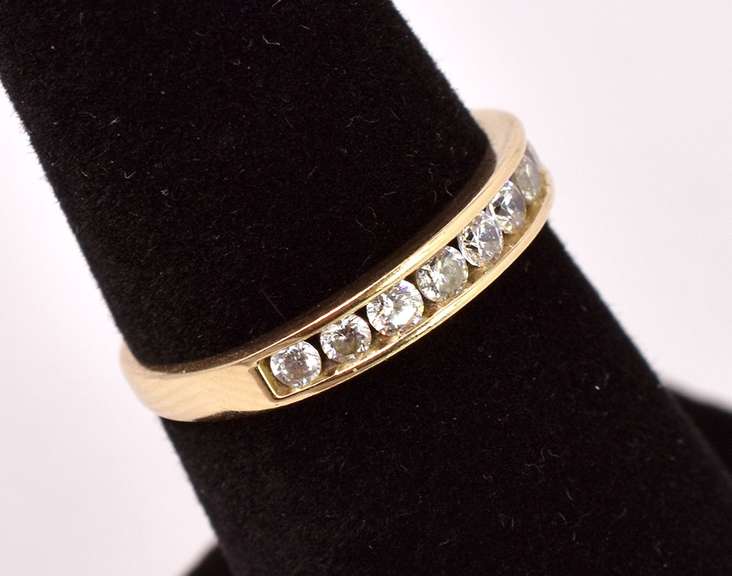 Fabulous CZ Band Ring in 14K Yellow Gold