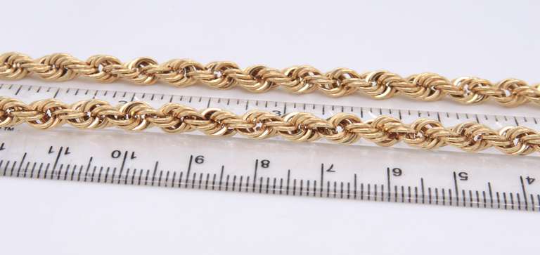 Incredible Yellow Gold Rope Chain Necklace