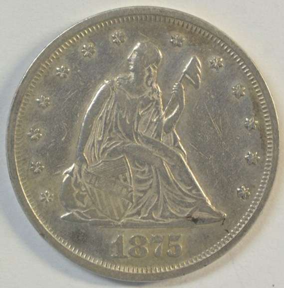 Rare 1875 Twenty Cent Piece in AU