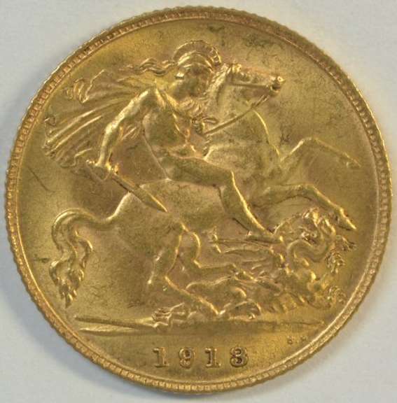 Lustrous Gem BU 1913 Great Britain Gold Half Sovereign