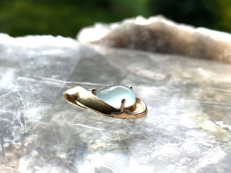Pear Cut 2 Ct. Cabochon Aquamarine Diamond Pendant