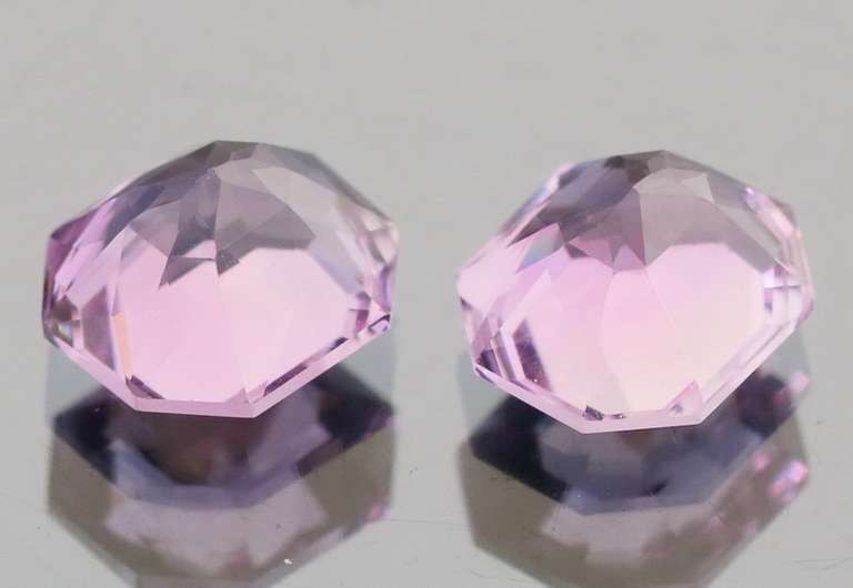 Glittering 3.54ct fancy cut Brazilian Amethyst pair