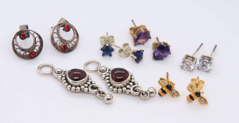 Lot of 6 Vintage Sterling Silver Earrings
