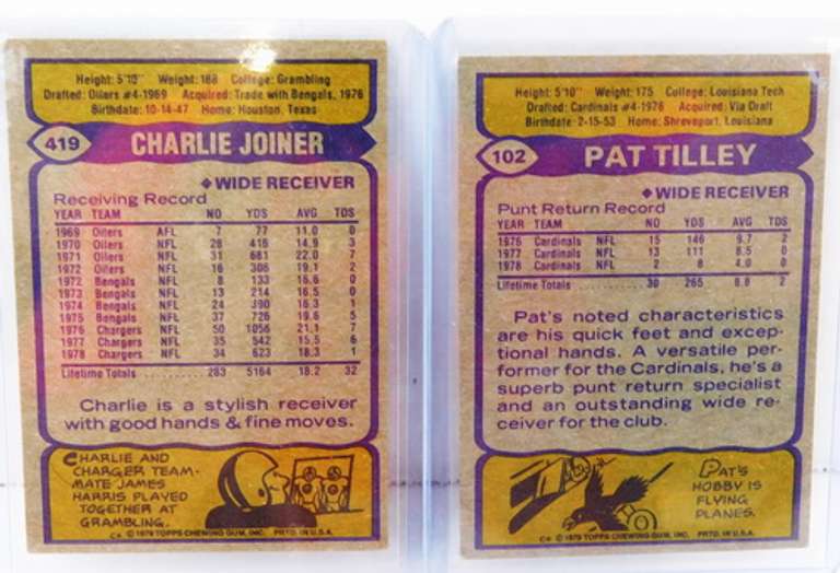 2 Topps 1979 Wide Receiver Greats