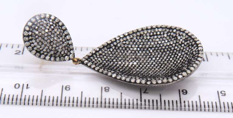 Stunning 6.24ctw Single Cut Diamond Dangle Earrings