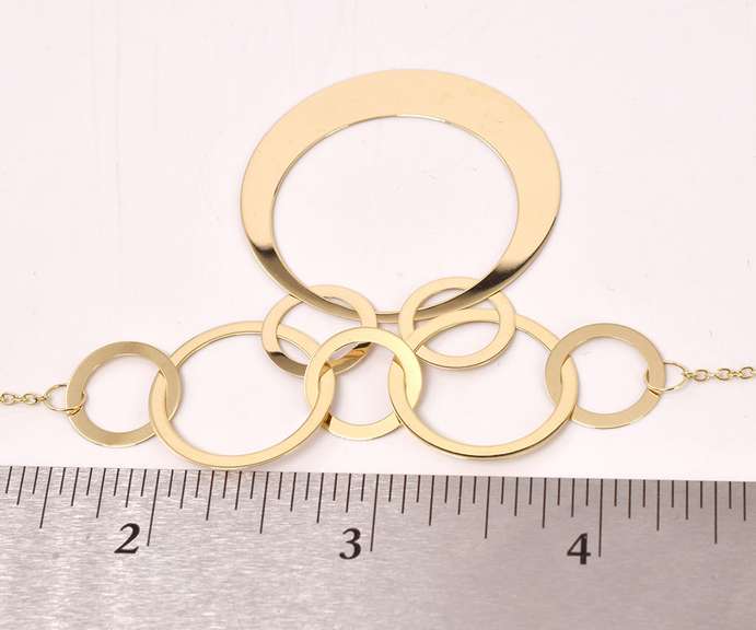 Creative Circle Rings Necklace in 14K Yellow Gold